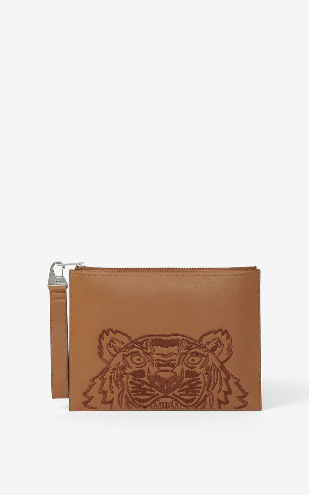 Clutch Kenzo Kampus Tiger large grained Cuero Mujer Marrones - SKU.3733959